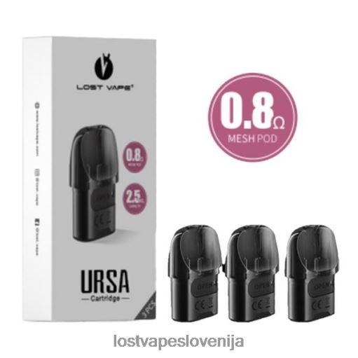 Lost Vape Wholesale 4XFR6123 | Lost Vape URSA nadomestni stroki | 2,5 ml (3 paketi) črna 0,8 ohm