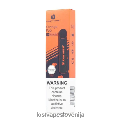 Lost Vape Wholesale 4XFR6523 | Lost Vape Mana palica za enkratno uporabo | 300 vpihov | 1,2 ml pomarančni pop 5%
