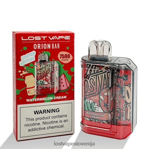 Lost Vape Price 4XFR699 | Lost Vape Orion ploščica za enkratno uporabo | 7500 vdihov | 18 ml | 50 mg lubenična krema